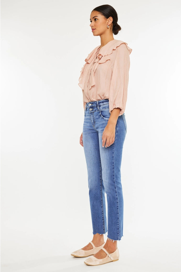 Kan Can Open Pack High Rise Slim Straight Jeans