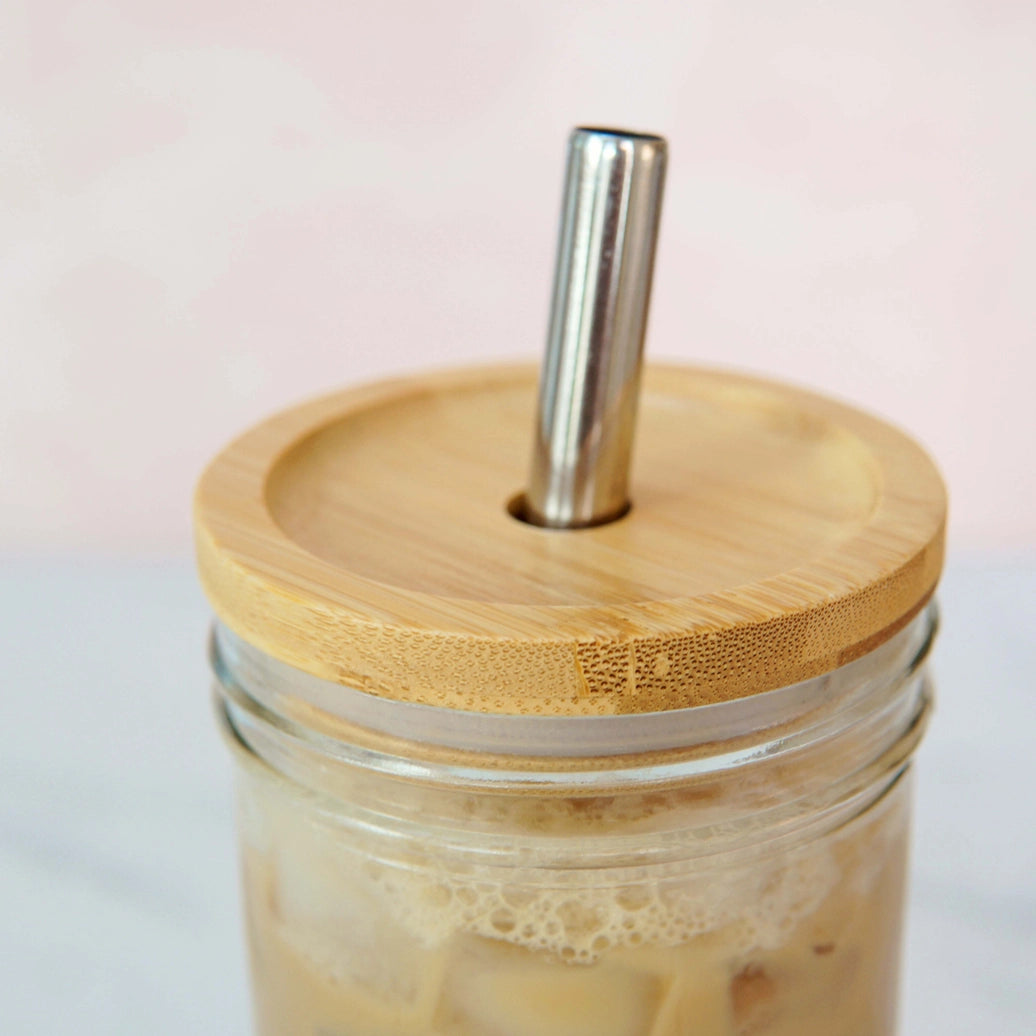 22 oz Strawberry Glass with Top + Straw