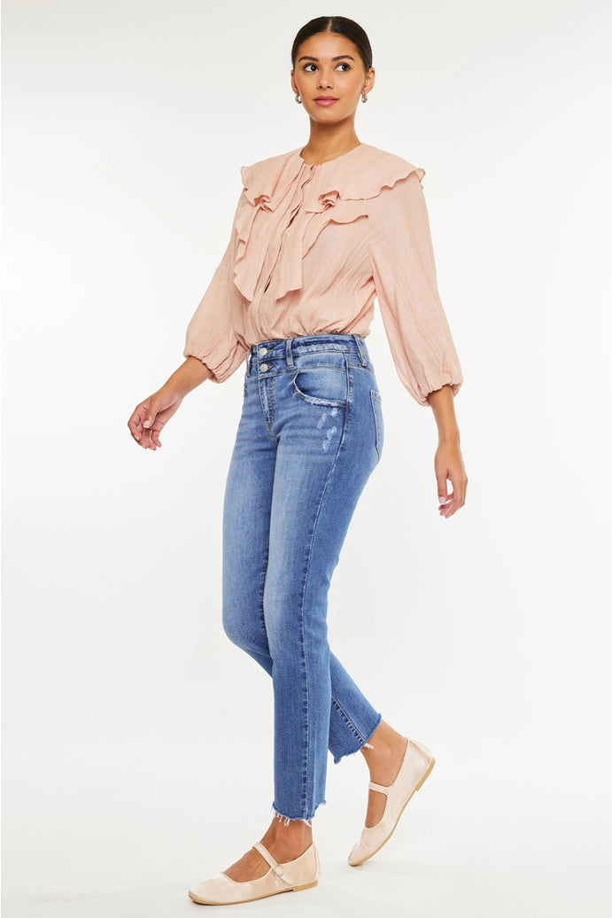 Kan Can Open Pack High Rise Slim Straight Jeans
