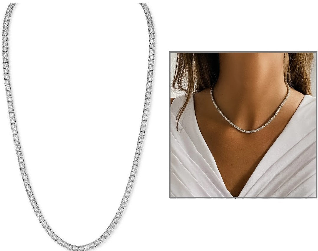 Silver CZ Tennis Necklace