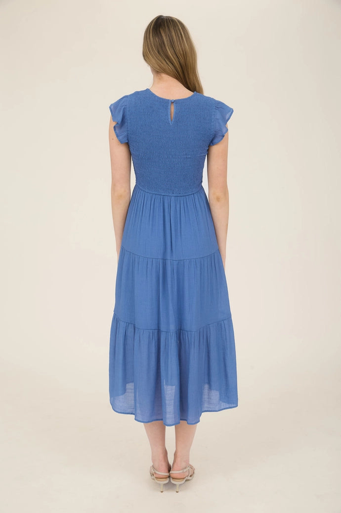 Smocked Tiered Midi Dress