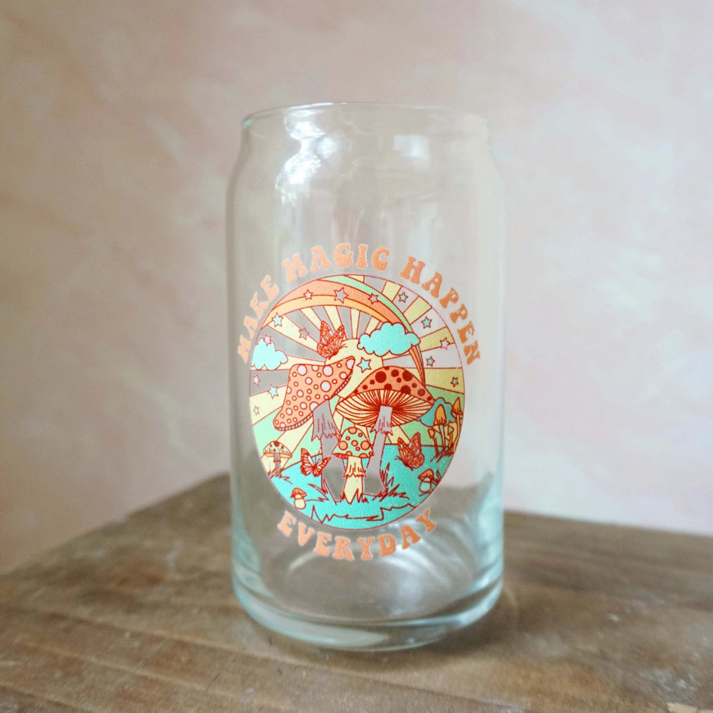 Magic Mushrooms 16 oz. Glass Cup