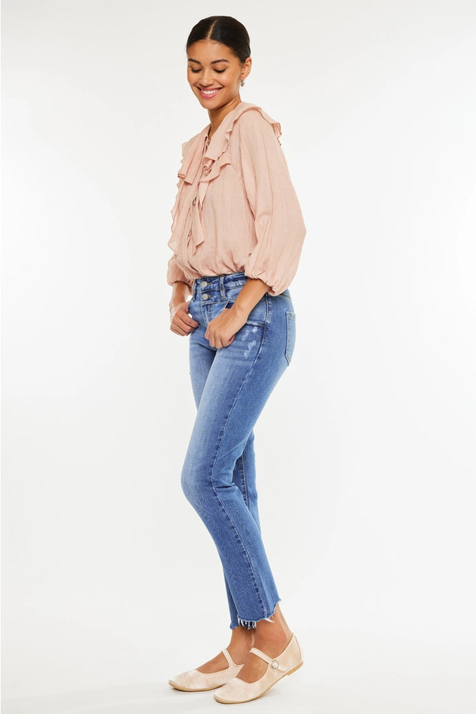 Kan Can Open Pack High Rise Slim Straight Jeans