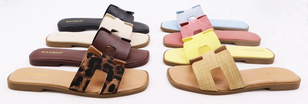 Bamboo H-Cutout Strap Sandals