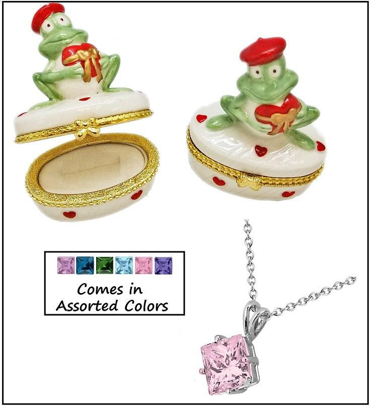 Diamond CZ Necklace with Prince Charming Gift Box