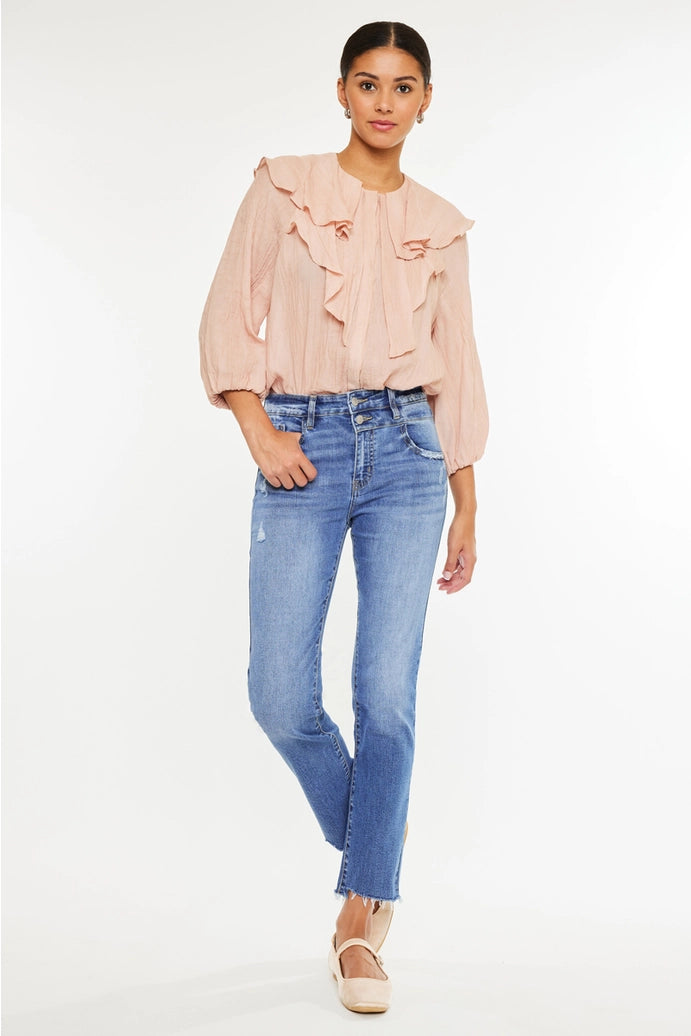 Kan Can Open Pack High Rise Slim Straight Jeans