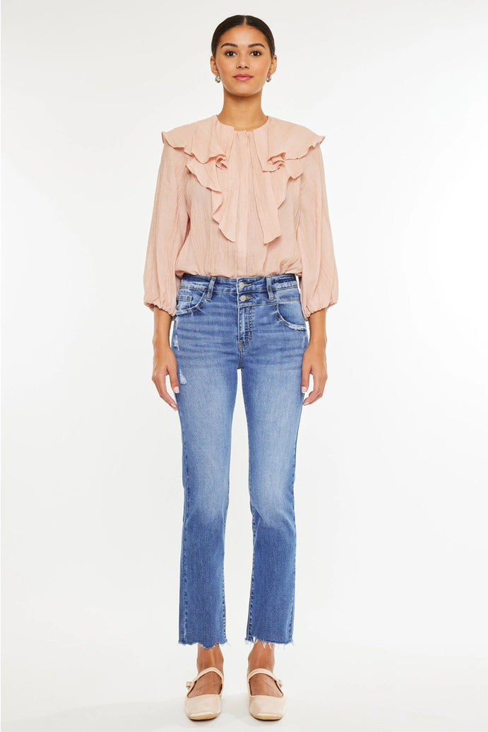 Kan Can Open Pack High Rise Slim Straight Jeans