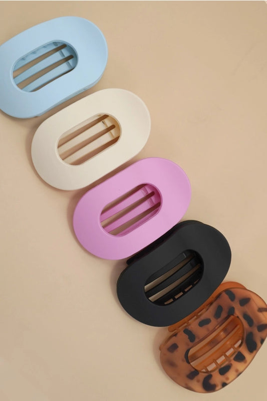 Jumbo Lay Flat Oval Hair Claw Clips Secure Styling