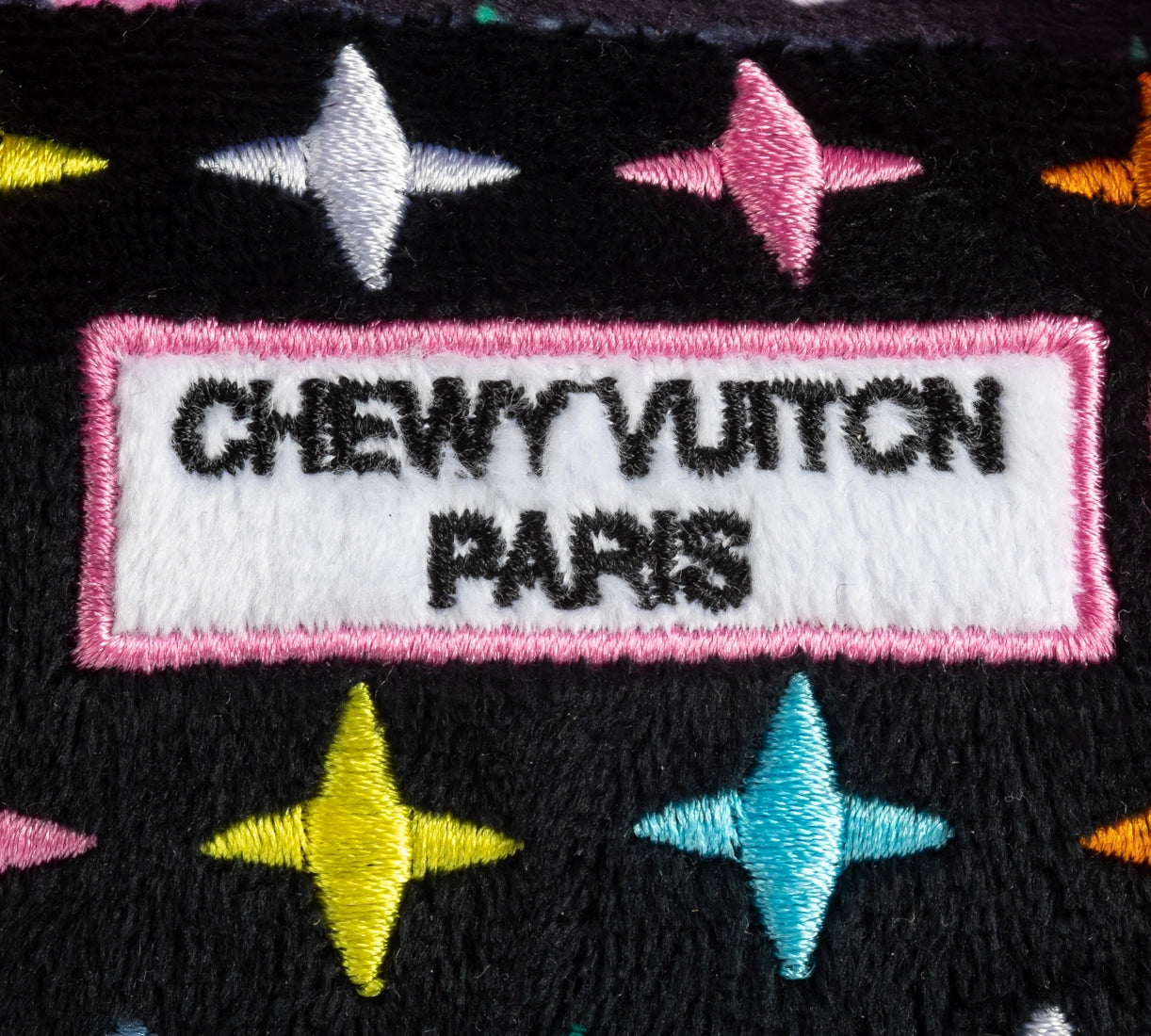 Chewy Vuitton Handbag Squeaker Dog Toy