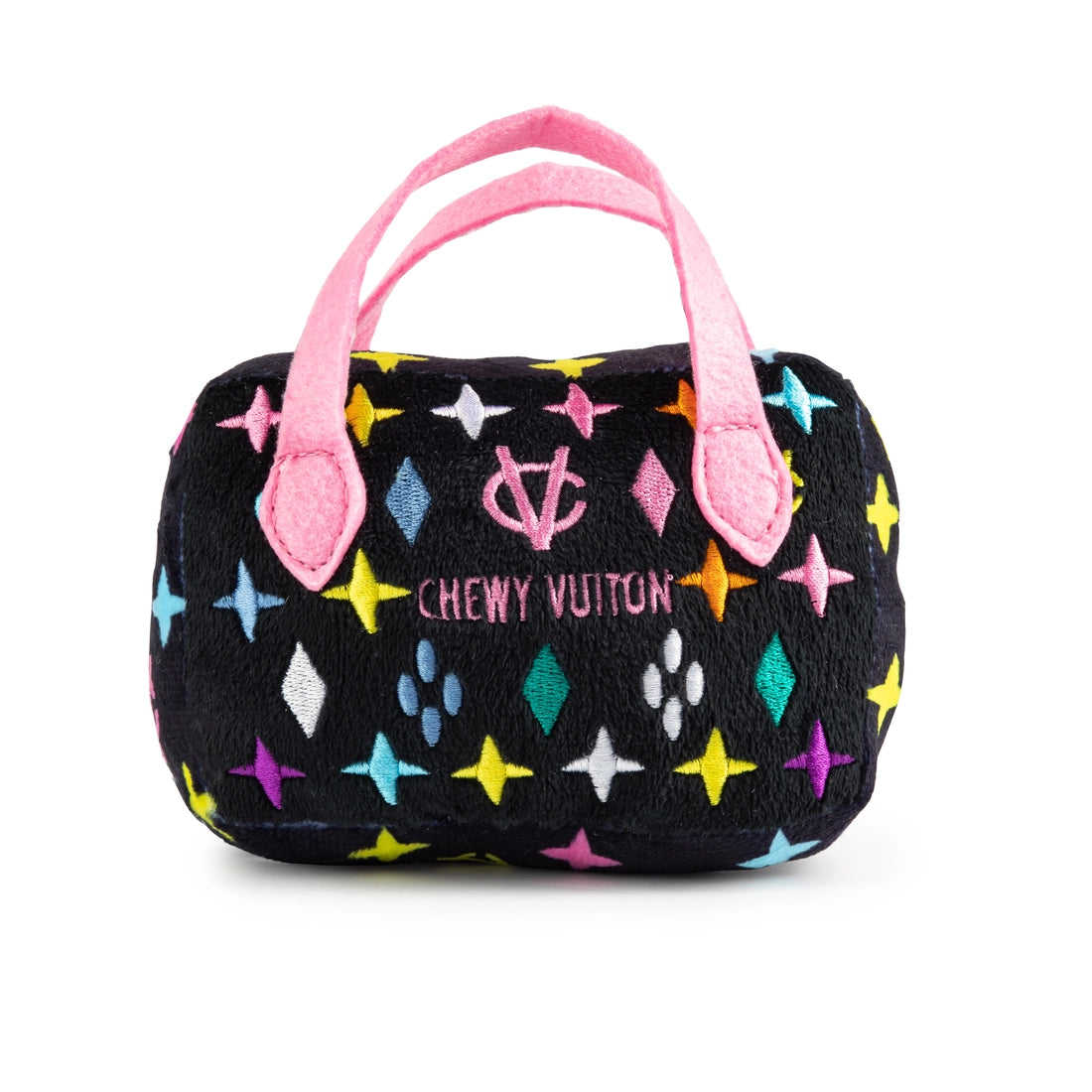 Chewy Vuitton Handbag Squeaker Dog Toy