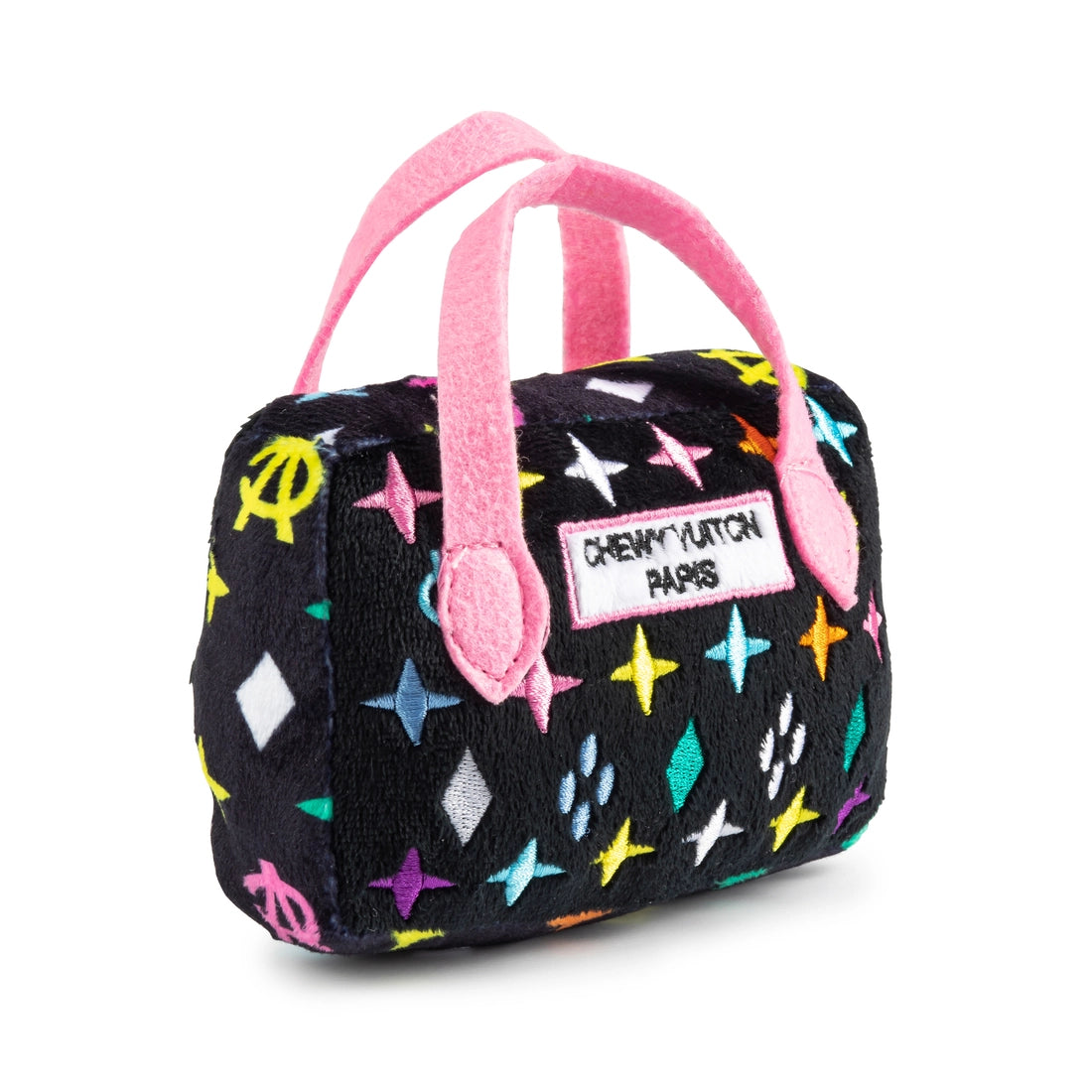 Chewy Vuitton Handbag Squeaker Dog Toy