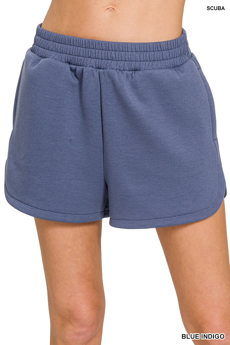Scuba Elastic Waistband Dolphin Shorts