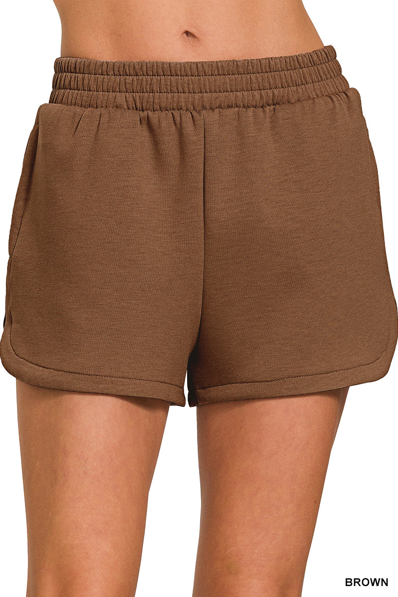 Scuba Elastic Waistband Dolphin Shorts