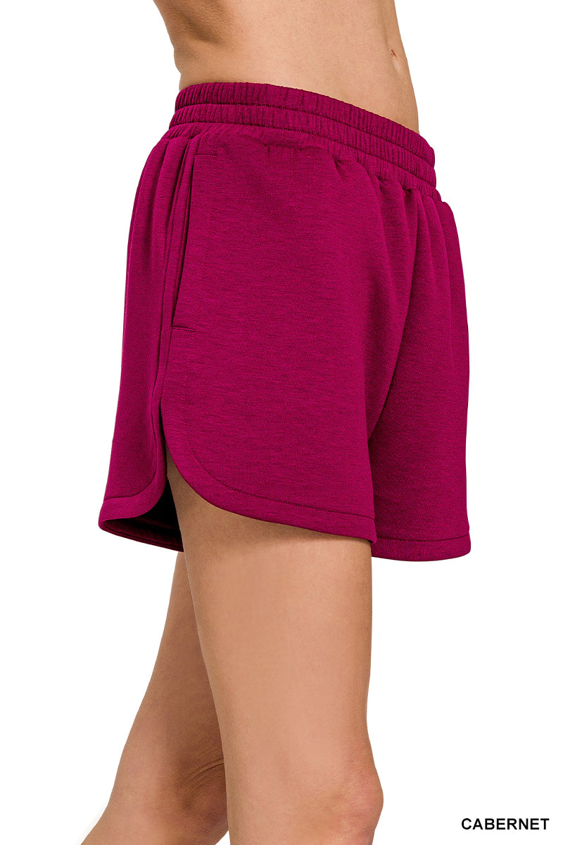 Scuba Elastic Waistband Dolphin Shorts