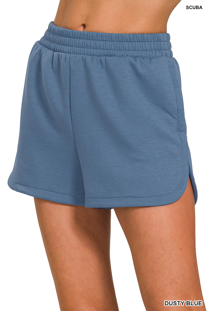 Scuba Elastic Waistband Dolphin Shorts