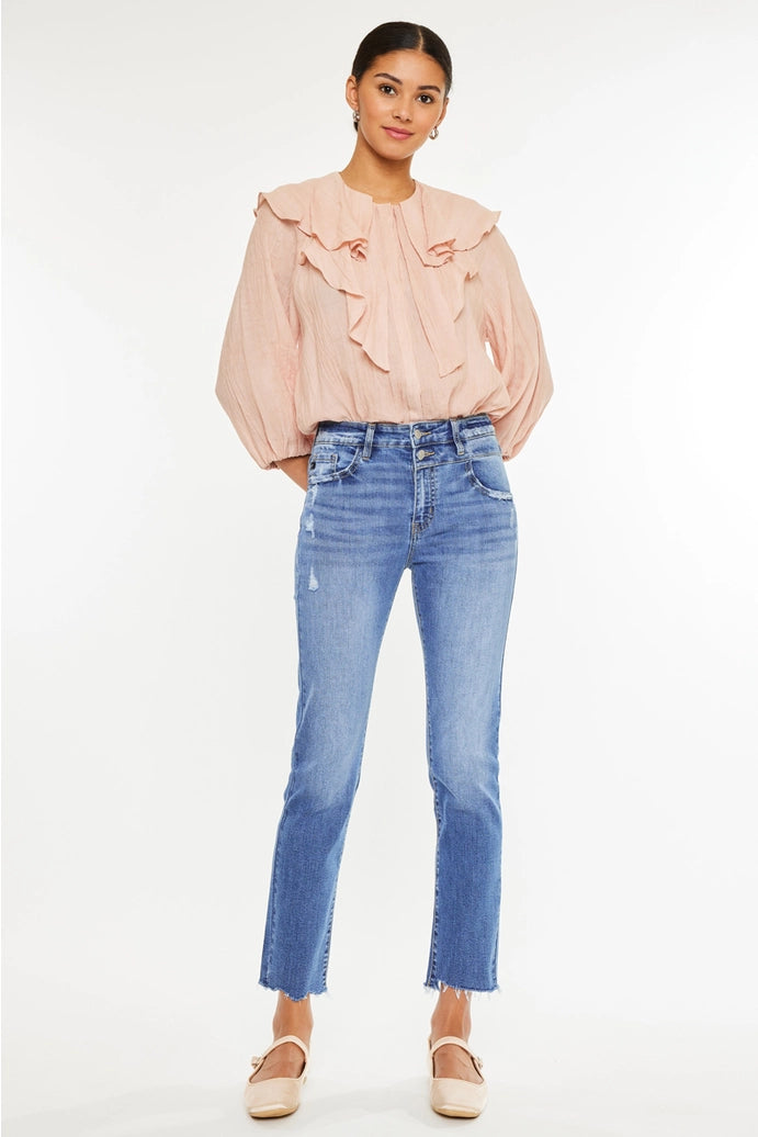 Kan Can Open Pack High Rise Slim Straight Jeans