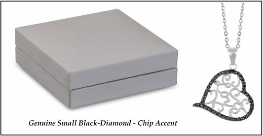 Mirco Black Diamond Accent Heart Necklace